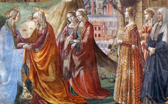GHIRLANDAIO, Domenico Detail of Visitation oil painting picture